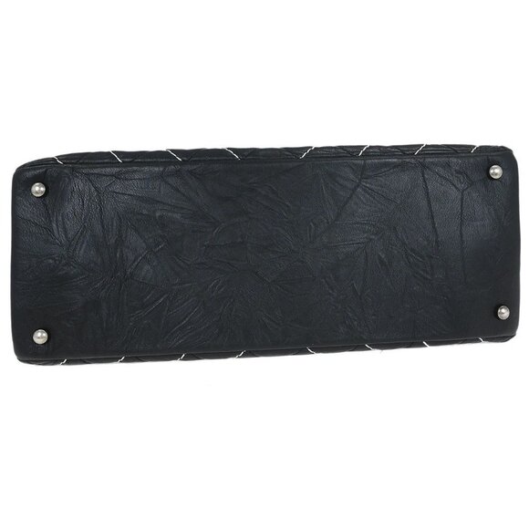 Chanel Black Calfskin Chevron Tote 2way Shoulder Handbag 145213 - Picture 5 of 10